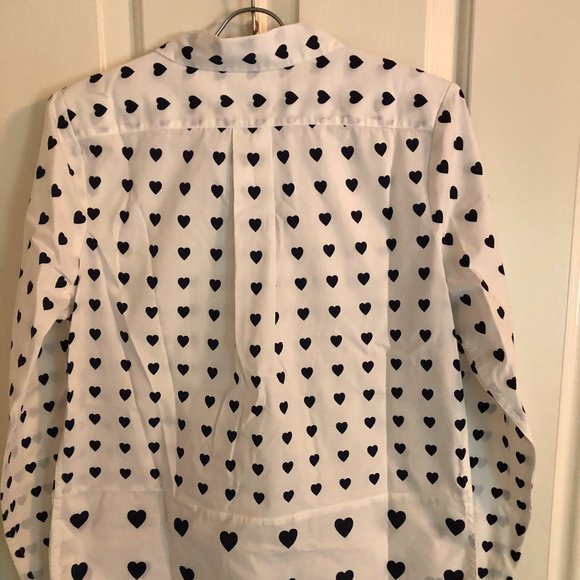 Joe Fresh cotton button down hearts shirt Sz XS/S - Picture 3 of 7